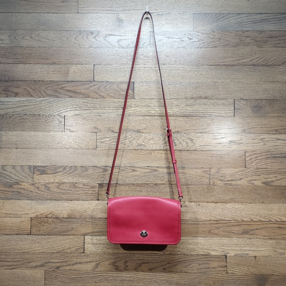 Coach Penny Crossbody Clutch Smooth Red Leather F87768 - Picture 2 of 9
